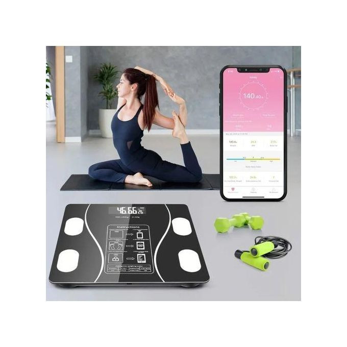 Balance de Salle de Bain Ménager Précise Pesage de Poids Numérique Échelle IMC Analyseur de Composition Corporelle Max 180 Kg