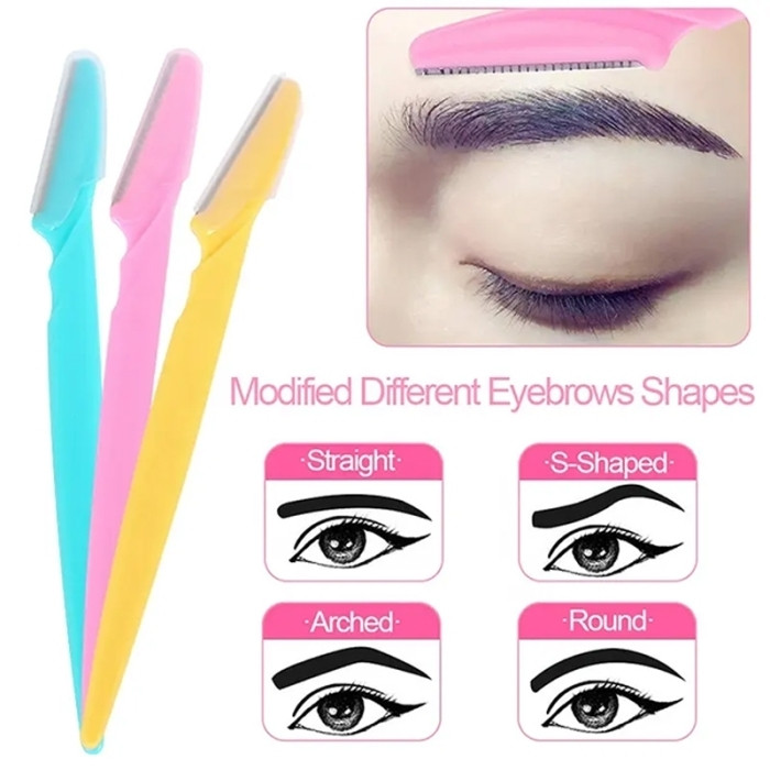 Trois Lot de 3 Rasoirs à Sourcils pour Poils du Visage