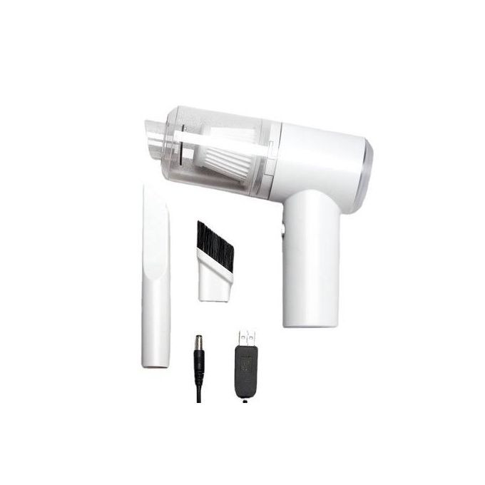 Mini Aspirateur De Voiture et Maison a Main rechargeable Haute Puissance Blanc