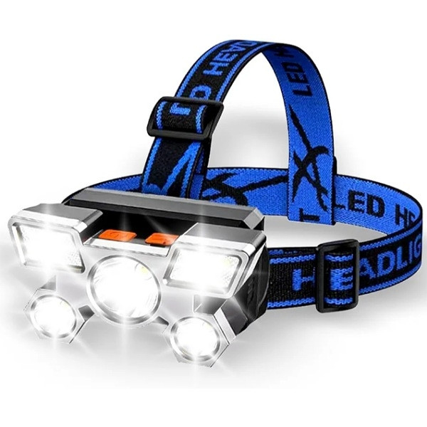 Lampe Frontale LED Rechargeable 4 Modes Étanches