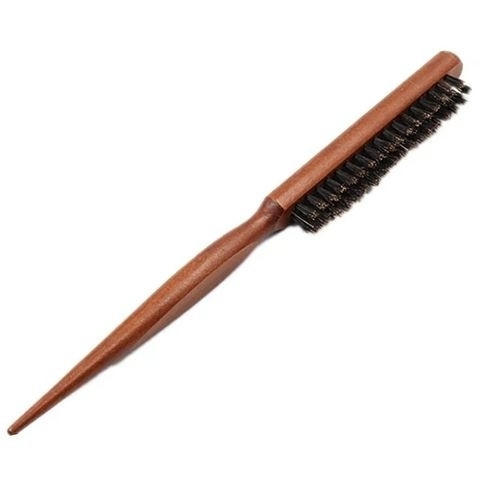 Brosse Professionnelle en Bois Naturel avec Picots Antistatique & Poils de Sanglier