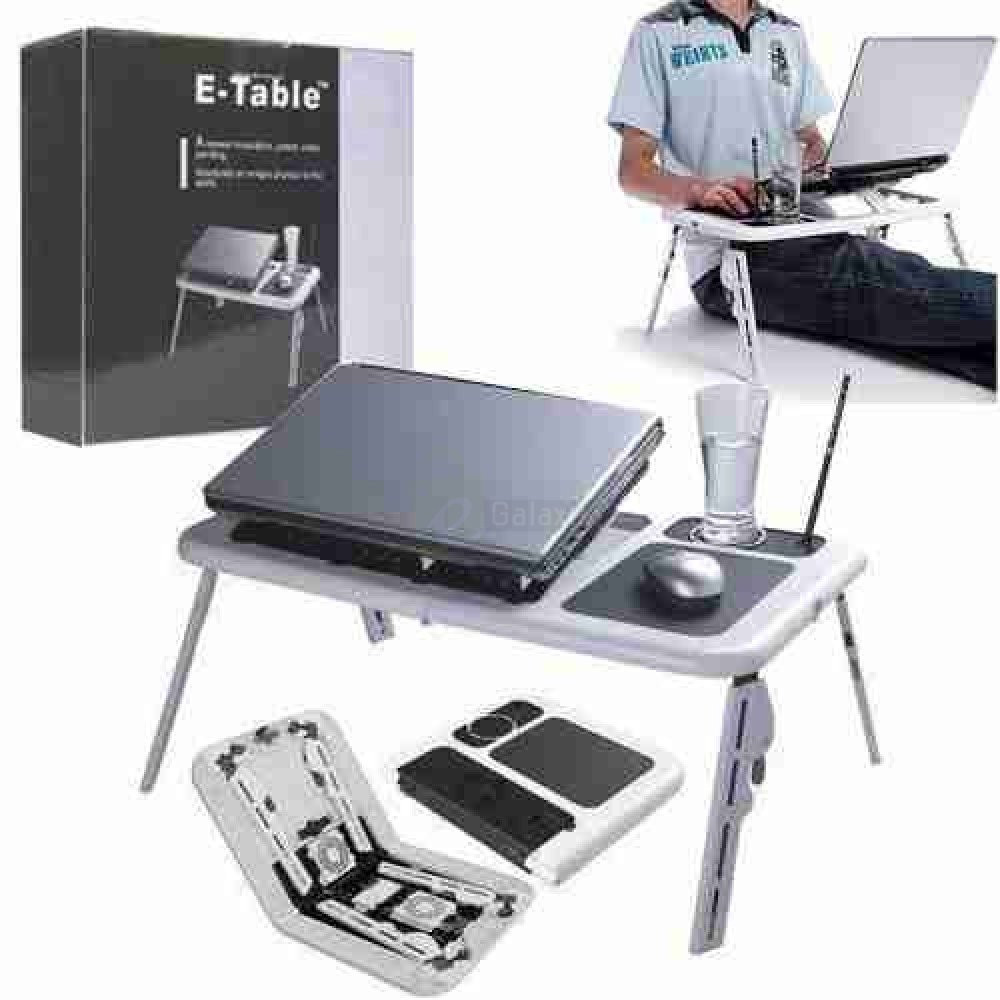 Table pliable pour PC portable – Réglable – Double ventilateur