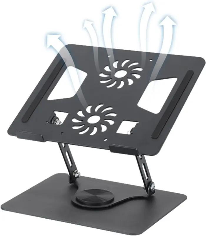 Support rotatif 360° en aluminium pour ordinateur portable jusqu’à 17 pouces